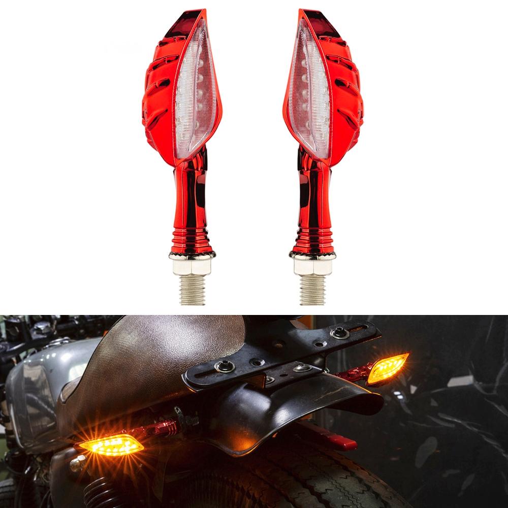 2pcs KC022 Motorcycle 12LEDs Turn Signal Light (Red)