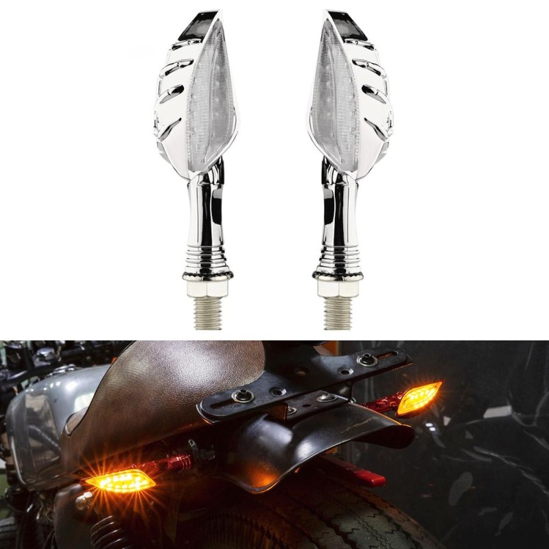 2pcs KC022 Motorcycle 12LEDs Turn Signal Light (Silver)