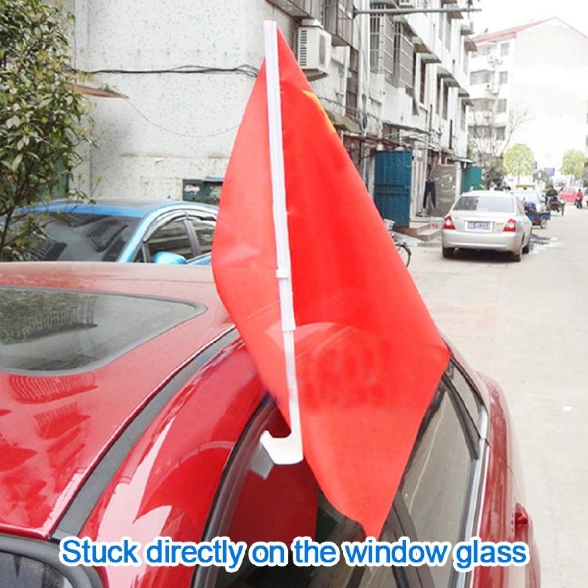 10 PCS 52cm Clip-type Car Window Plastic Flagpole, No Flag