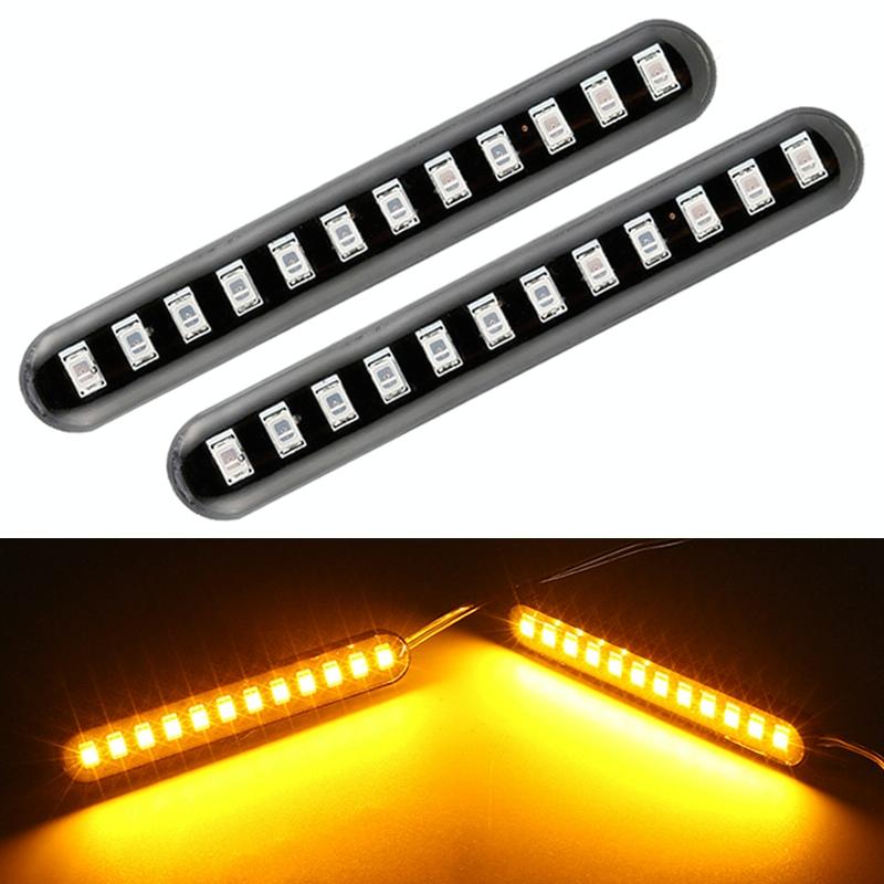 1 Pair Motorcycle 12LED Running Water Turn License Plate Light