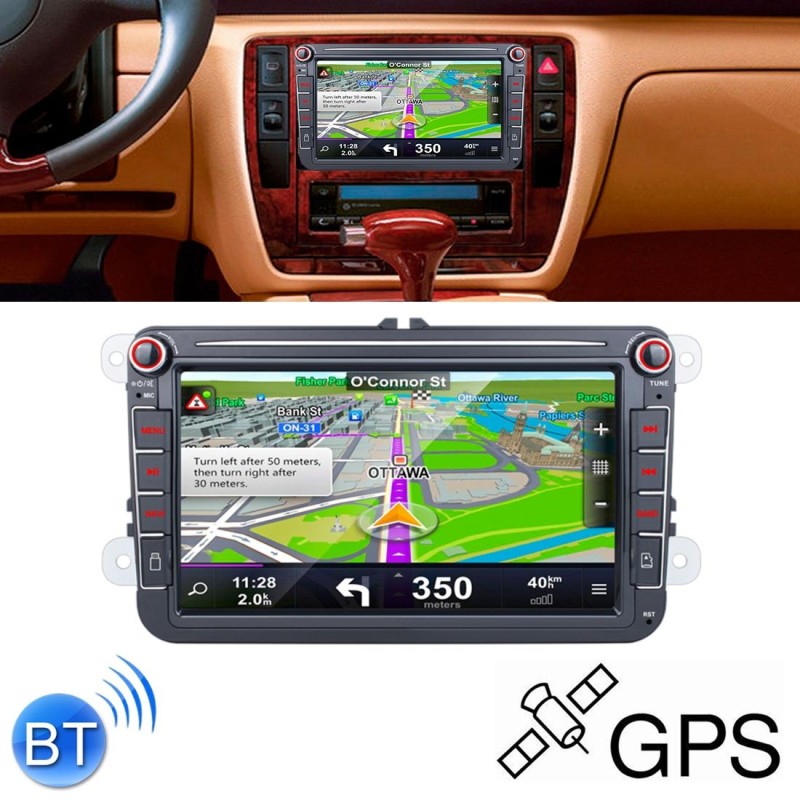Car HD 8 inch Android 8.1 Radio Receiver MP5 Player for Volkswagen, Support FM & Bluetooth & TF Card & GPS & WiFi