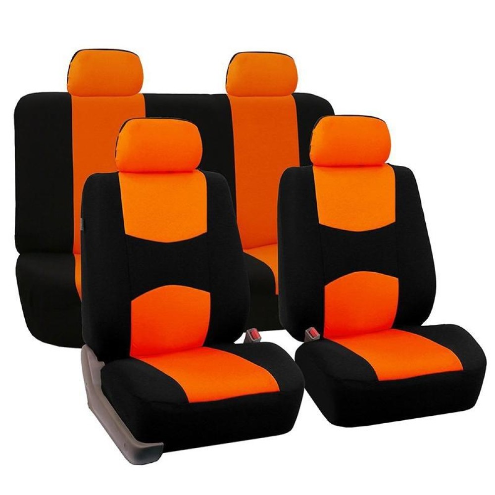 9 in 1 Universal Four Seasons Anti-Slippery Cushion Mat Set for 5 Seat Car, Style:Ordinary (Orange)
