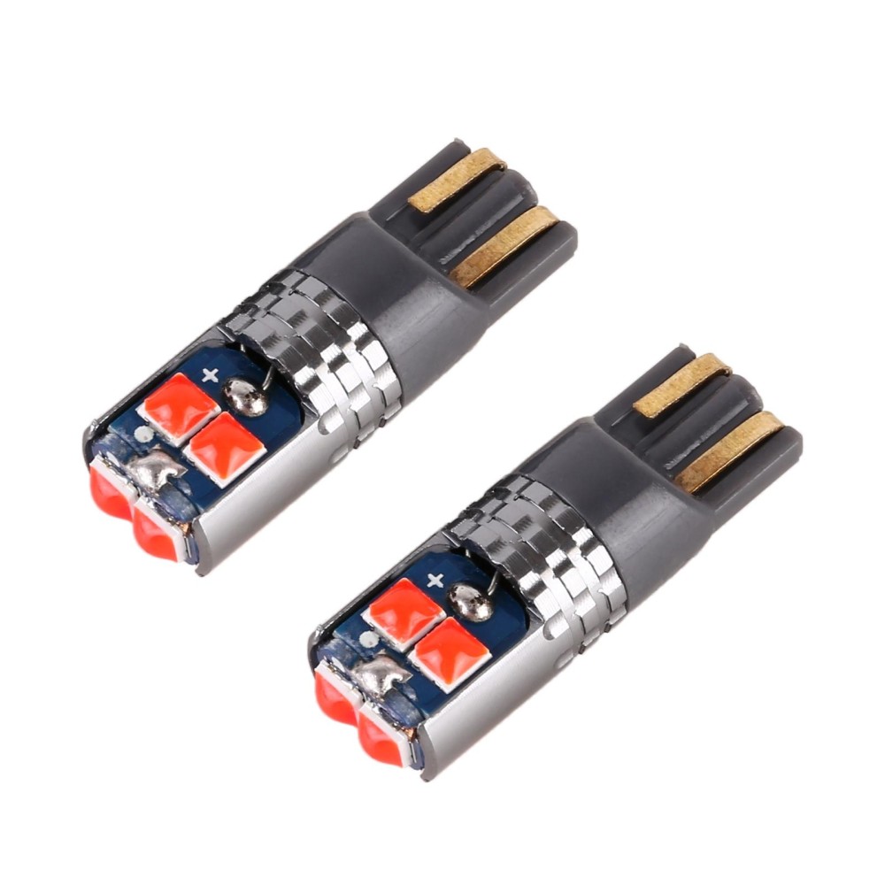 2 PCS T10 / W5W / 168 DC12-24V / 1.8W / 6000K / 140LM Car Clearance Light 4LEDs SMD-3030 Lamp Beads with Decoding & Constant Current (Red Light)
