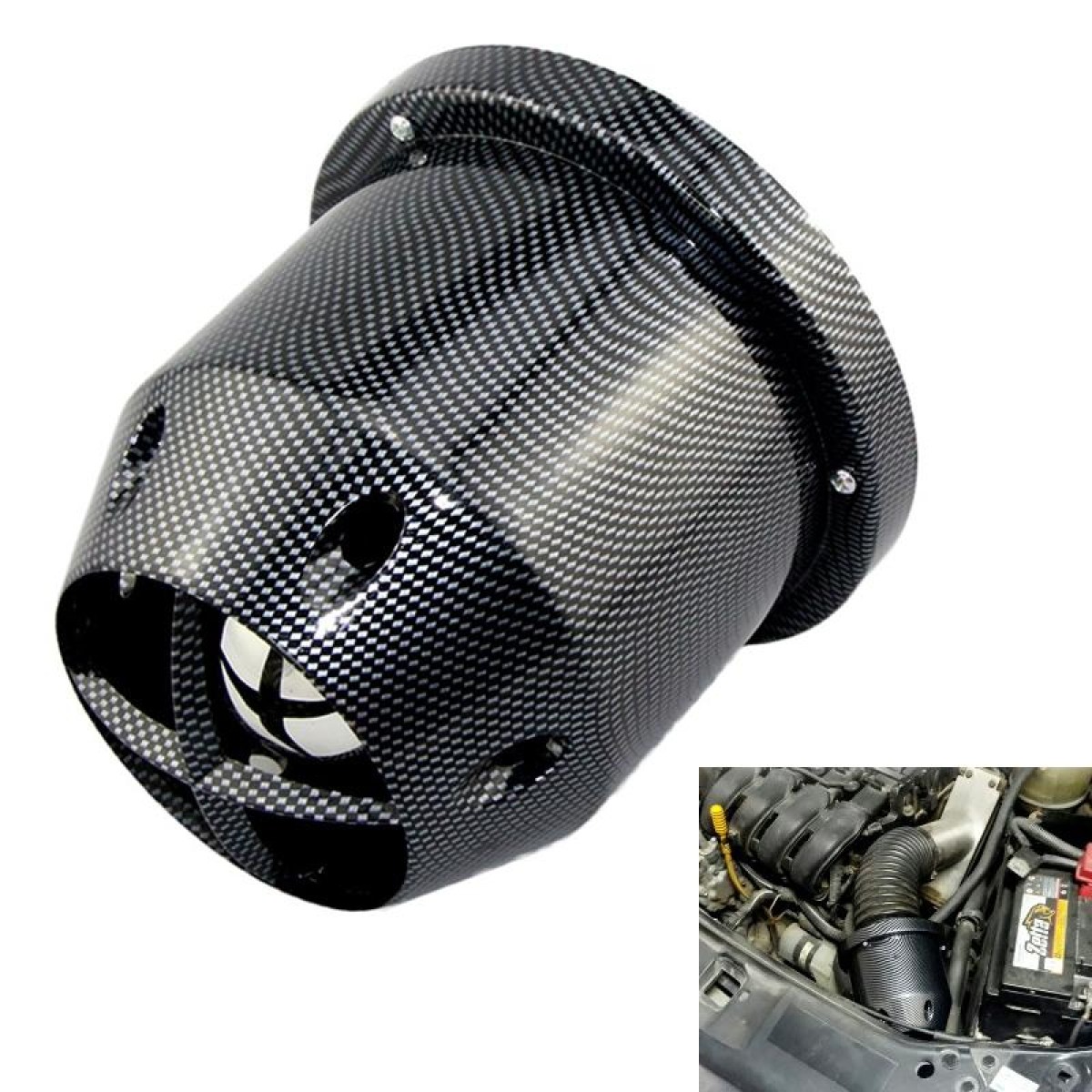 XH-UN005 Car Universal Modified High Flow Mushroom Head Style Intake Filter for 76mm Air Filter (Carbon Fiber Black)