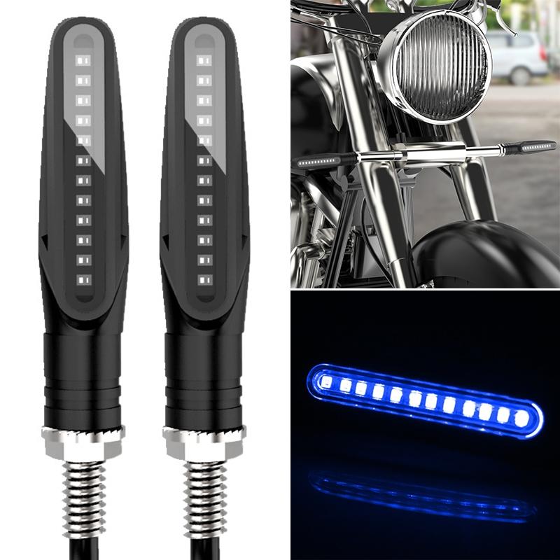 2 PCS D12V / 1W Motorcycle LED Waterproof Dynamic Blinker Side Lights Flowing Water Turn Signal Light (Blue Light)