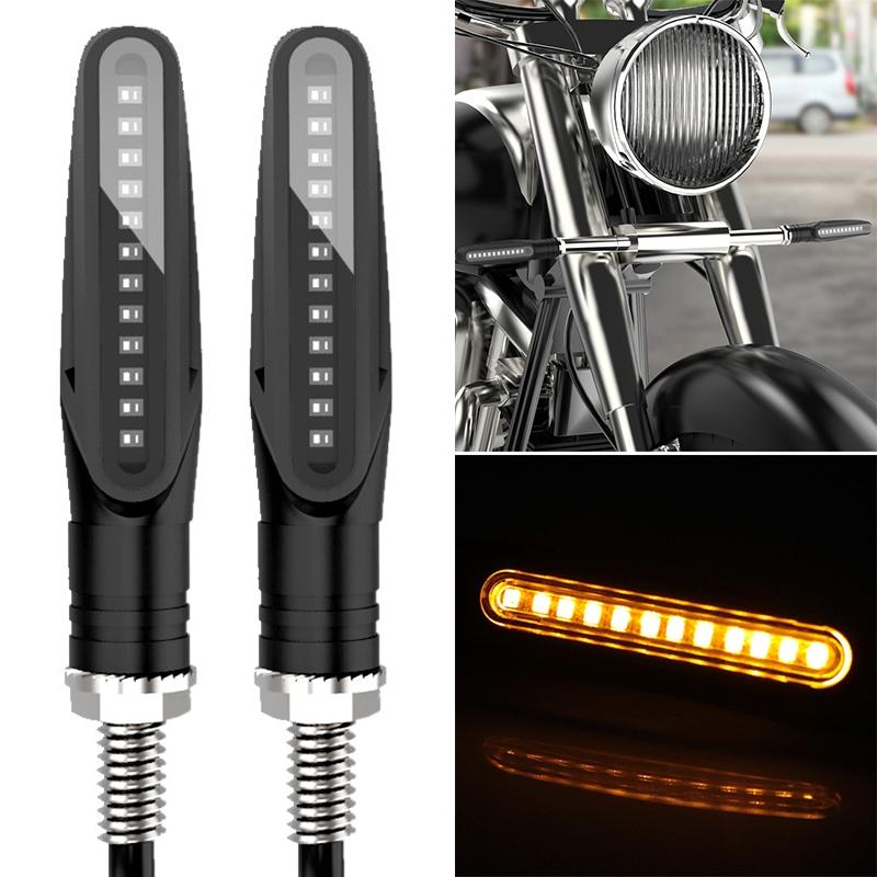 2 PCS D12V / 1W Motorcycle LED Waterproof Dynamic Blinker Side Lights Flowing Water Turn Signal Light (Yellow Light)