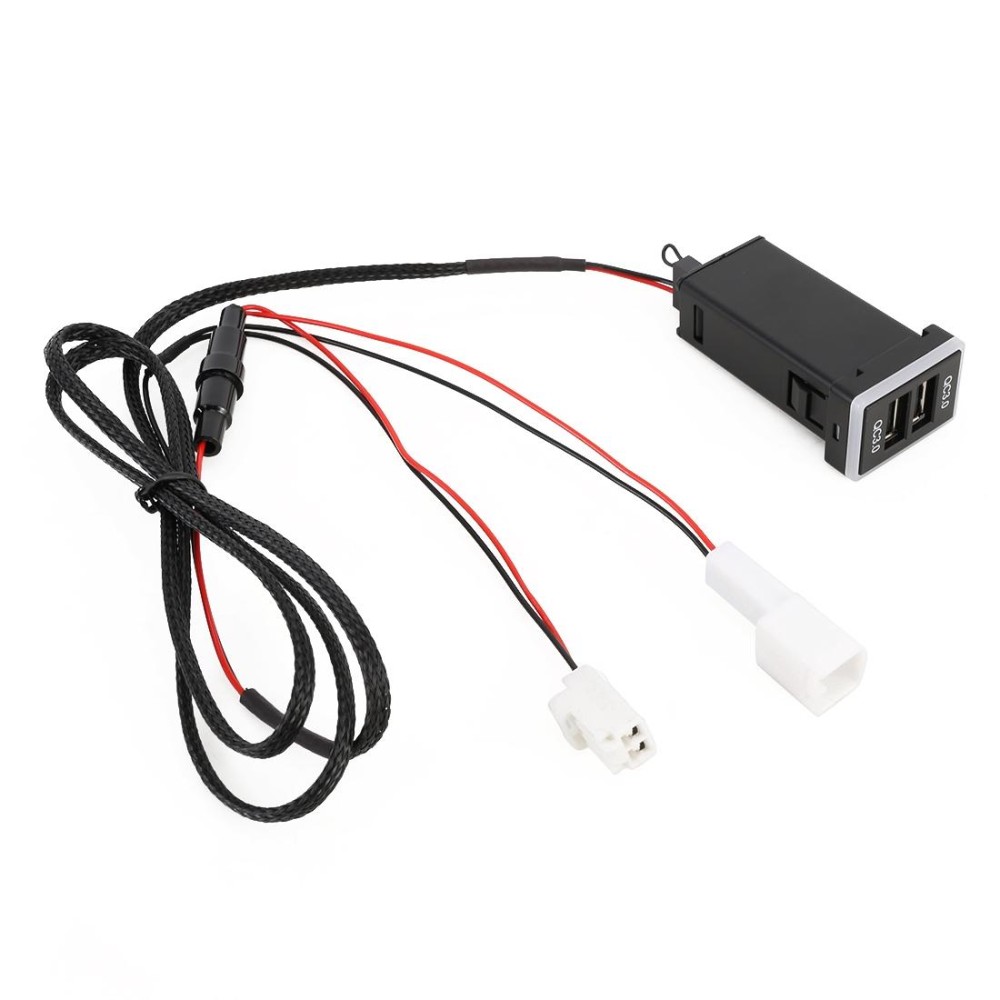 Car QC3.0 Fast Charge USB Interface Modification Charger for Toyota, Cigarette Lighter to Take Power(Red Light)