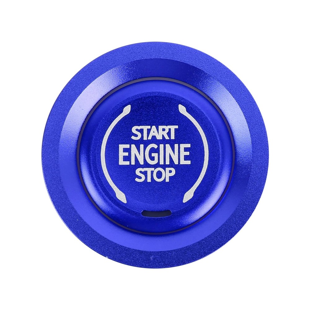 Car Engine Start Key Push Button Ring Trim Metal Sticker Decoration for Cadillac CT5 CT4 XT4 XT6 / Chevrolet Silverado (Blue)