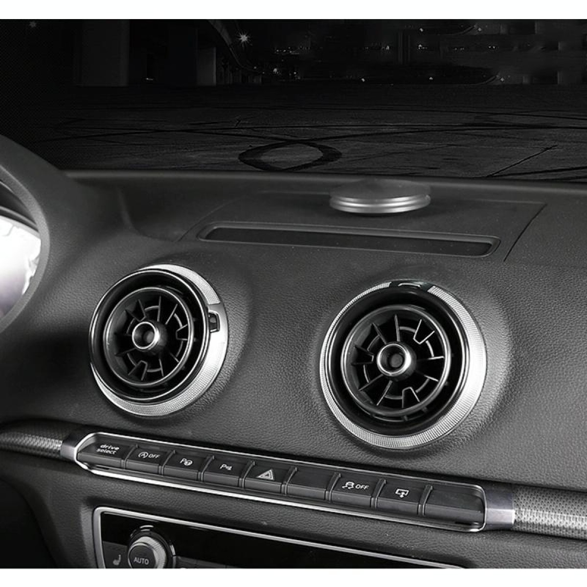 4 PCS Car Metal Air Outlet Decorative Outside Ring for Audi A3 / S3 / Q2L (Black)