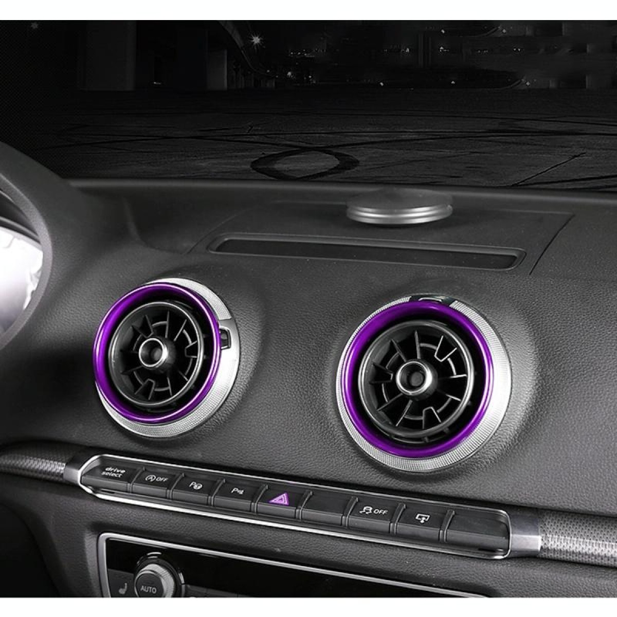 4 PCS Car Metal Air Outlet Decorative Outside Ring for Audi A3 / S3 / Q2L (Purple)
