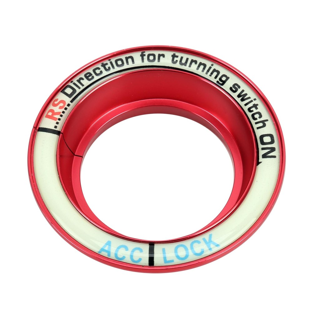 For Ford Fluorescent Aluminum Alloy Ignition Key Ring, Inside Diameter: 3.2cm (Red)