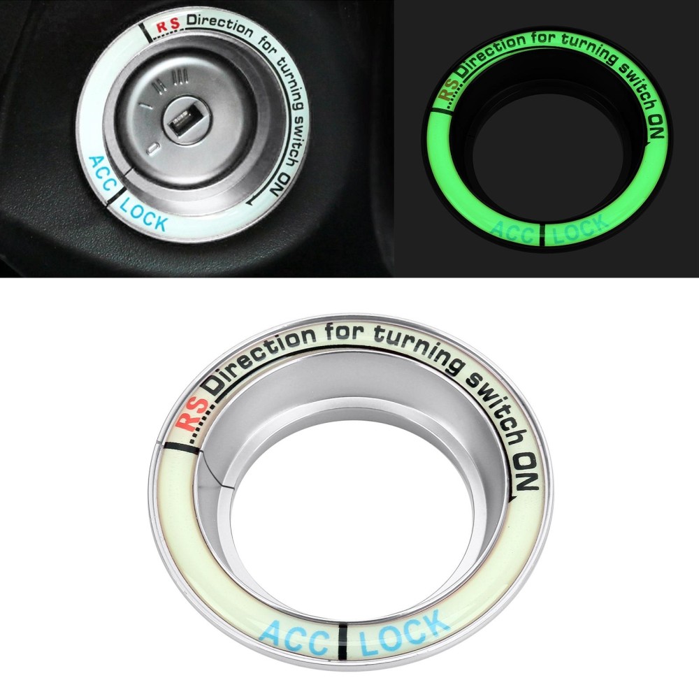 For Ford Fluorescent Aluminum Alloy Ignition Key Ring, Inside Diameter: 3.2cm (Silver)