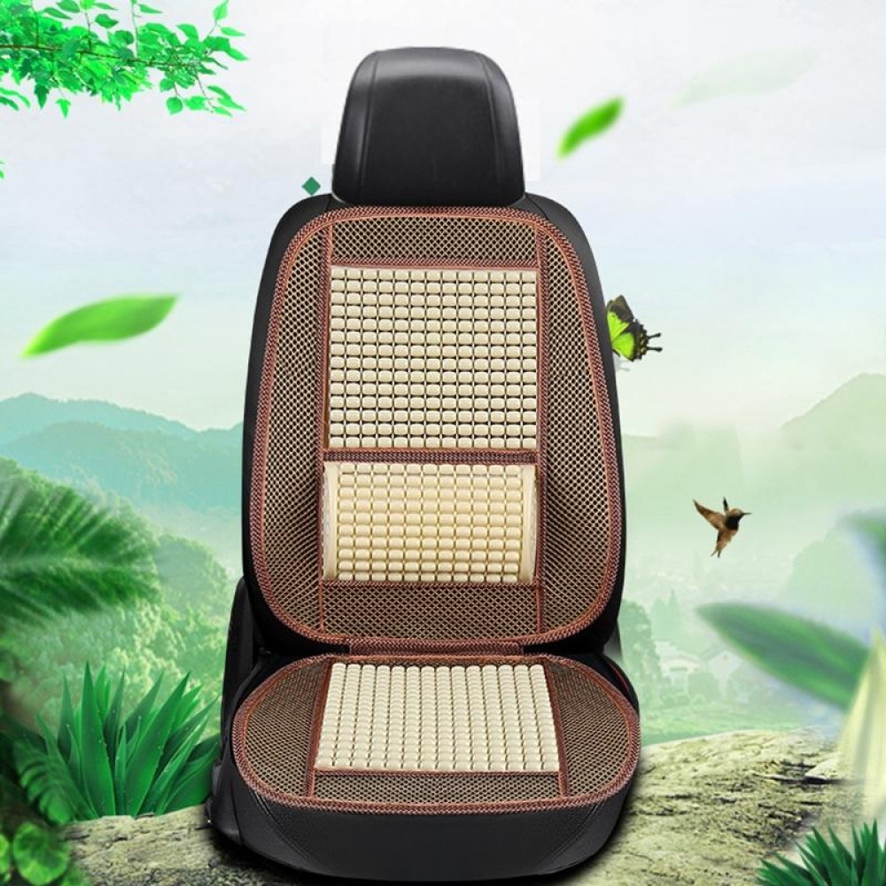 Car Seat Covers Summer Cool Imitation Wooden Beads Ventilation Breathable Seat Cushion(Beige)