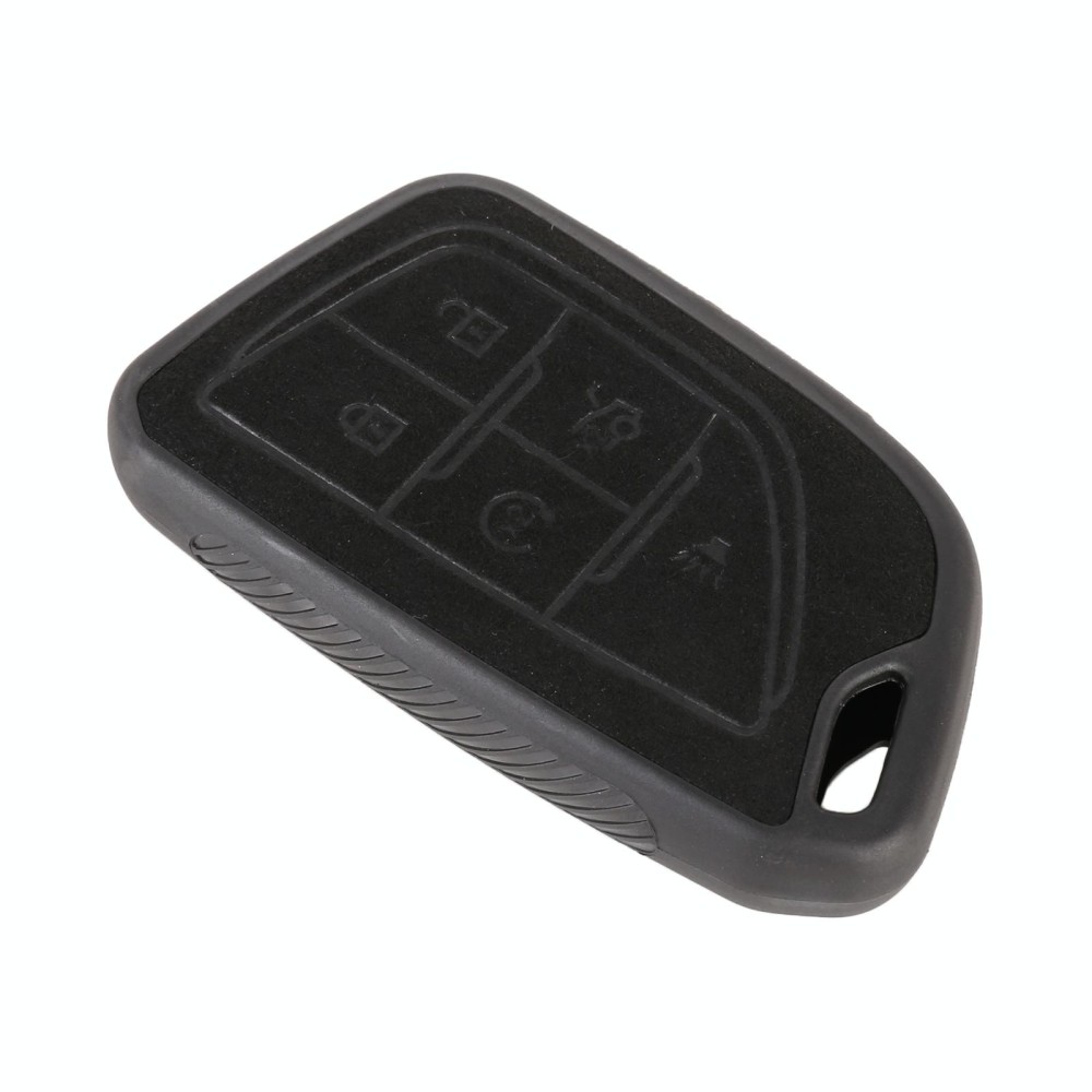 Car Flocking Plastic Key Protective Cover Five Buttons for Mazda (Black)