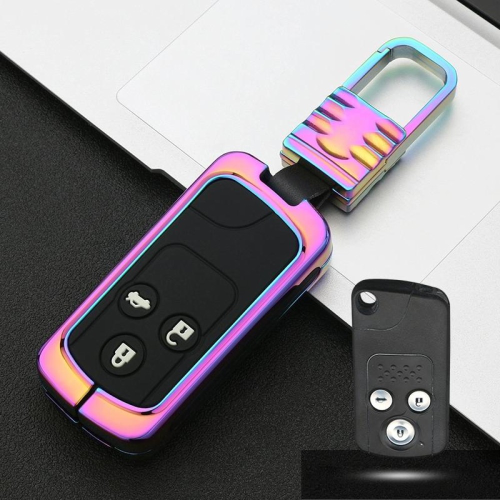 Car Luminous All-inclusive Zinc Alloy Key Protective Case Key Shell for Honda A Style Smart 3-button (Colour)