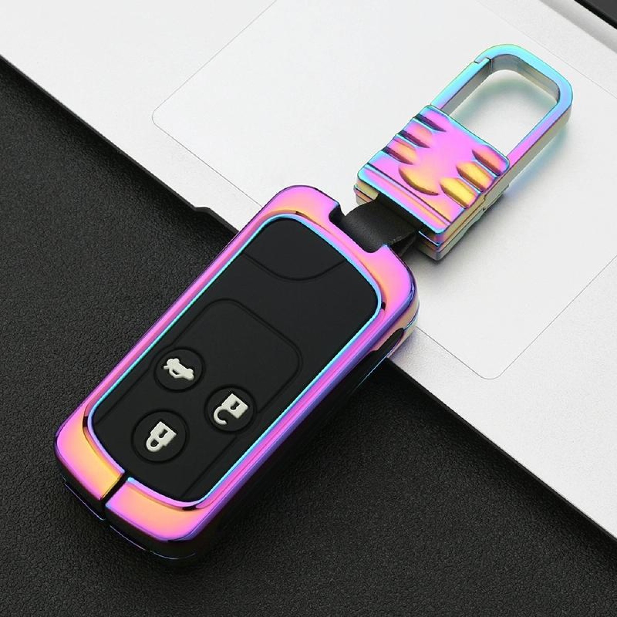 Car Luminous All-inclusive Zinc Alloy Key Protective Case Key Shell for Honda A Style Smart 3-button (Colour)