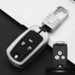 Car Luminous All-inclusive Zinc Alloy Key Protective Case Key Shell for Honda C Style Folding 3-button (Silver)