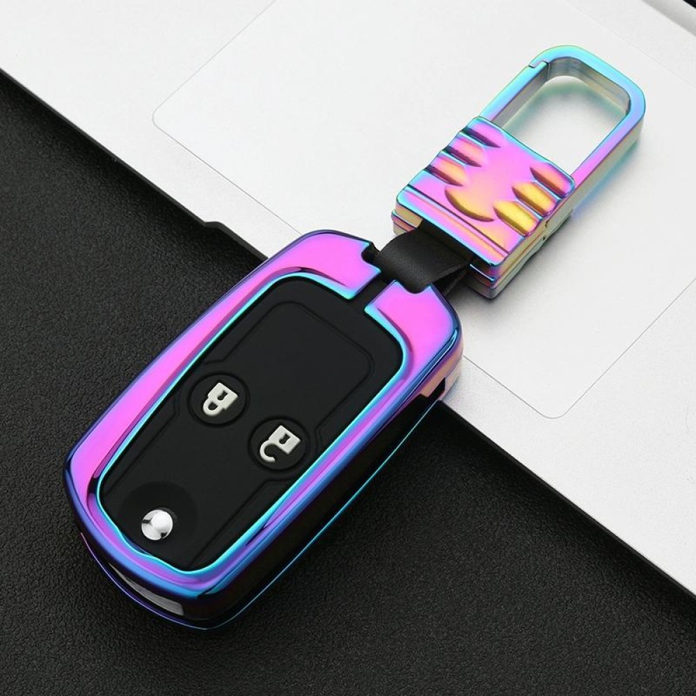 Car Luminous All-inclusive Zinc Alloy Key Protective Case Key Shell for Honda D Style Folding 2-button (Colour)