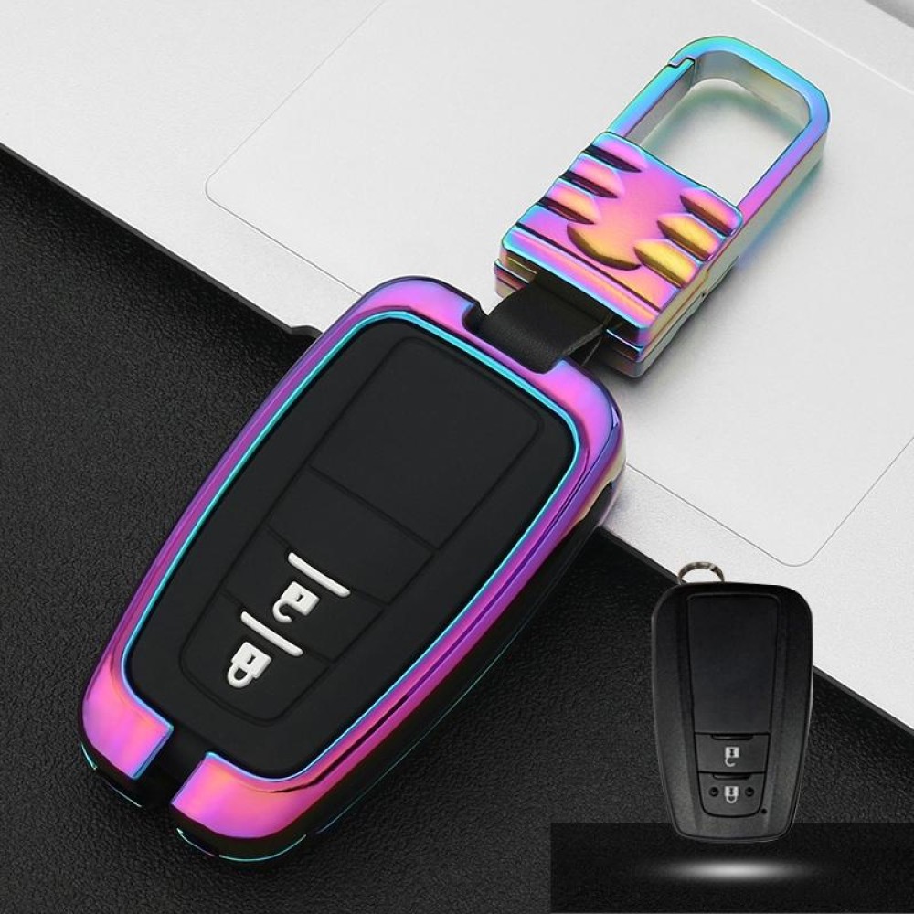 Car Luminous All-inclusive Zinc Alloy Key Protective Case Key Shell for Toyota C Style Smart 2-button (Colour)