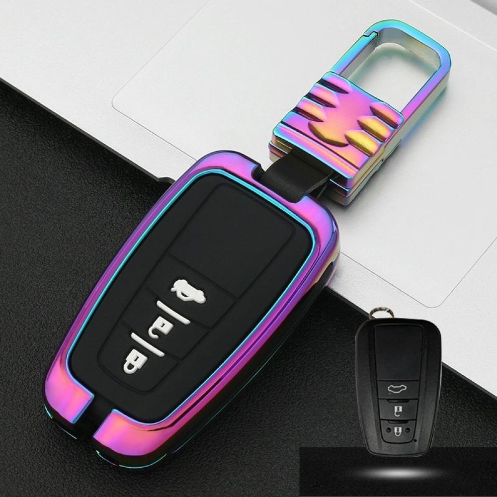 Car Luminous All-inclusive Zinc Alloy Key Protective Case Key Shell for Toyota C Style Smart 3-button (Colour)