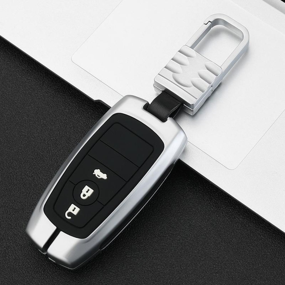 Car Luminous All-inclusive Zinc Alloy Key Protective Case Key Shell for Ford G Style Smart 3-button (Silver)