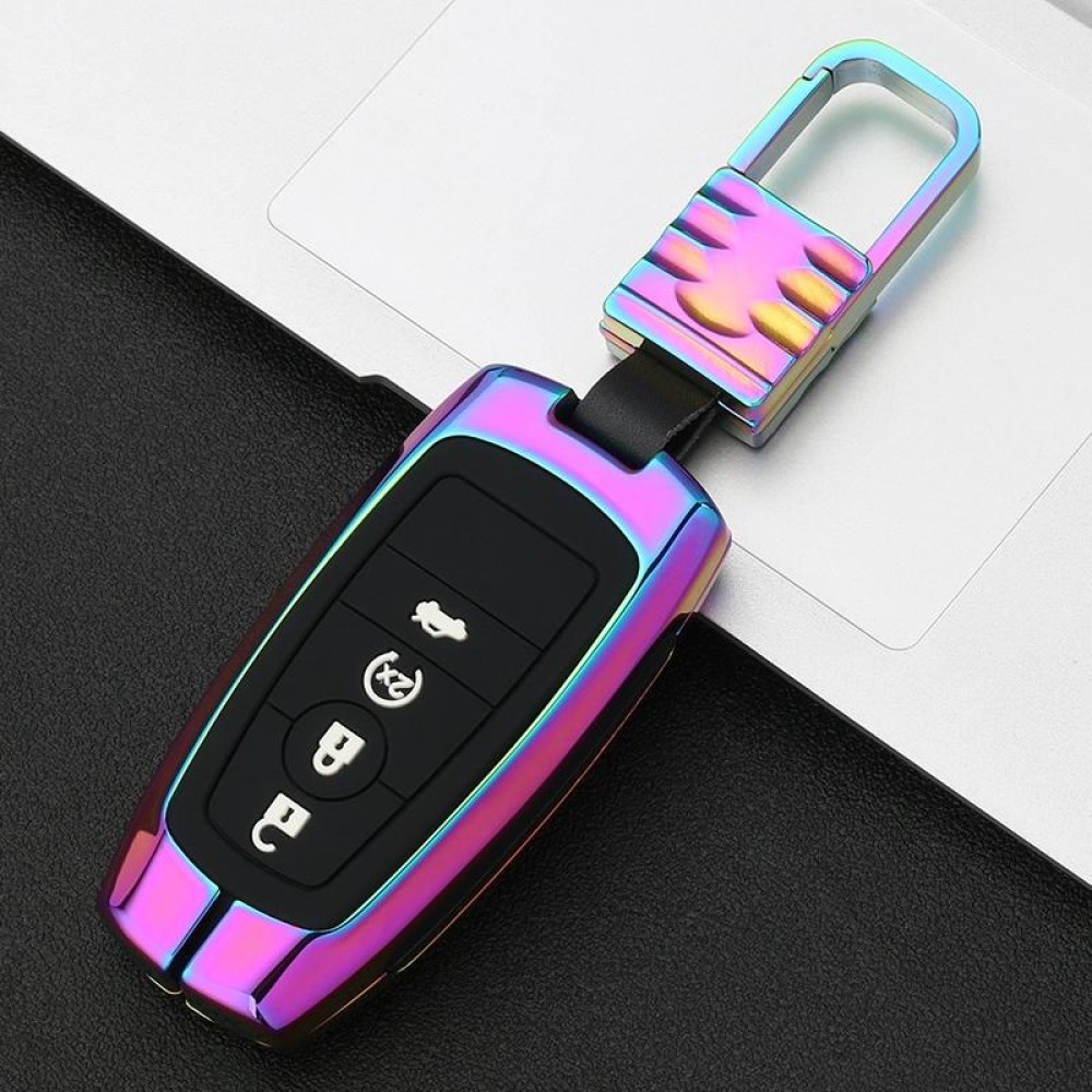 Car Luminous All-inclusive Zinc Alloy Key Protective Case Key Shell for Ford H Style Smart 4-button (Colour)