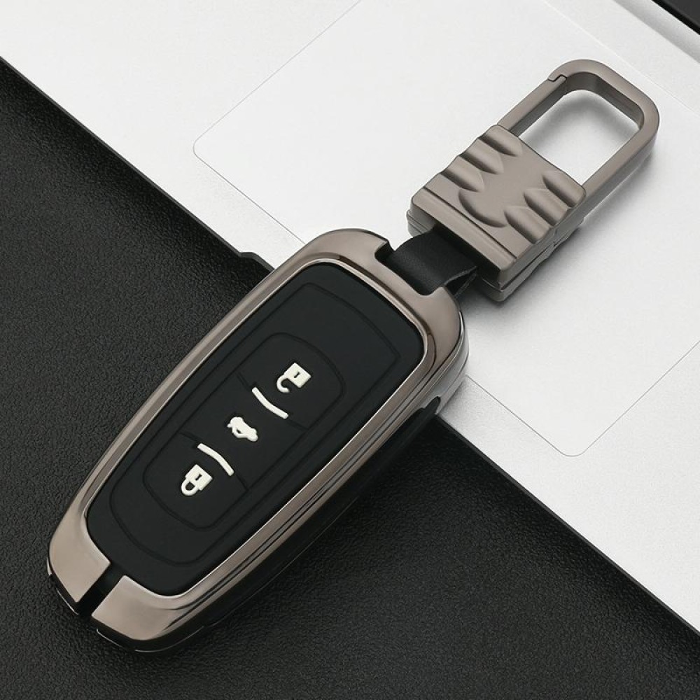 Car Luminous All-inclusive Zinc Alloy Key Protective Case Key Shell for Geely A Style Smart 3-button (Gun Metal)