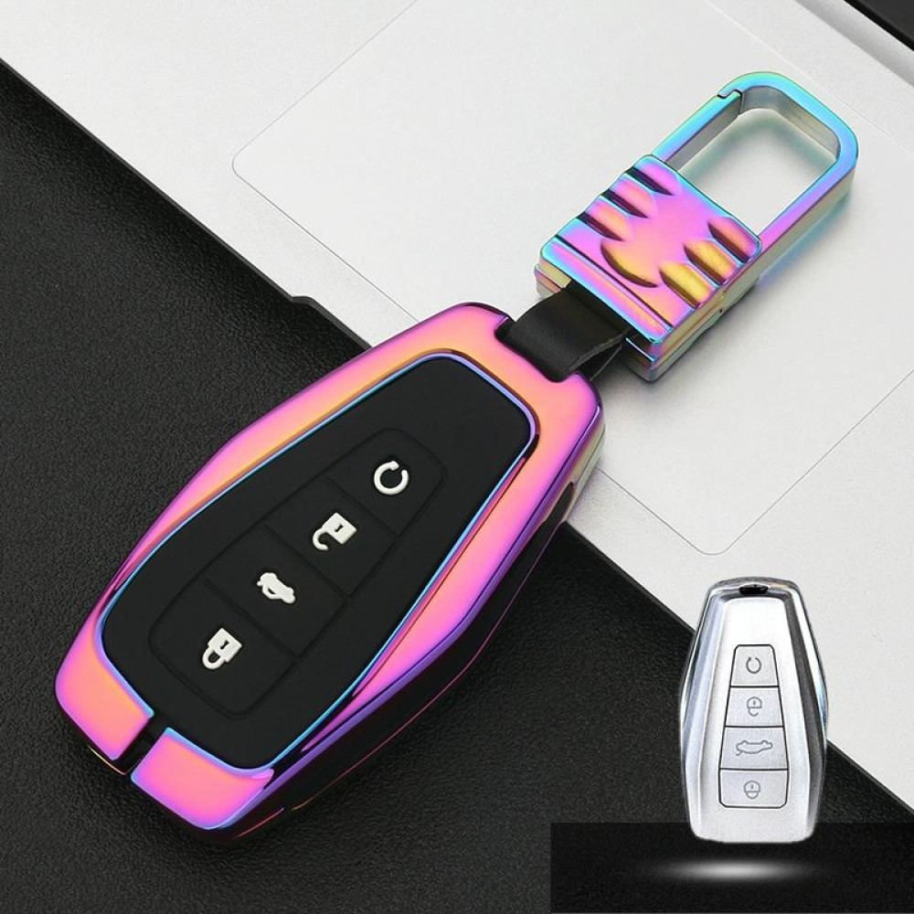 Car Luminous All-inclusive Zinc Alloy Key Protective Case Key Shell for Geely B Style Smart 4-button (Colour)