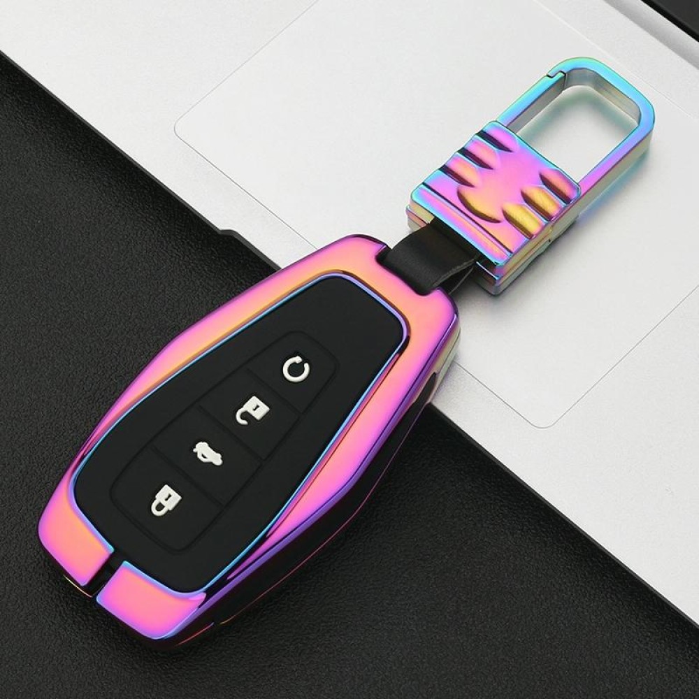 Car Luminous All-inclusive Zinc Alloy Key Protective Case Key Shell for Geely B Style Smart 4-button (Colour)