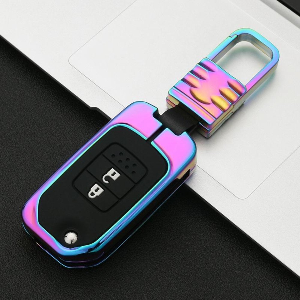 Car Luminous All-inclusive Zinc Alloy Key Protective Case Key Shell for Honda B Style Folding 2-button (Colour)