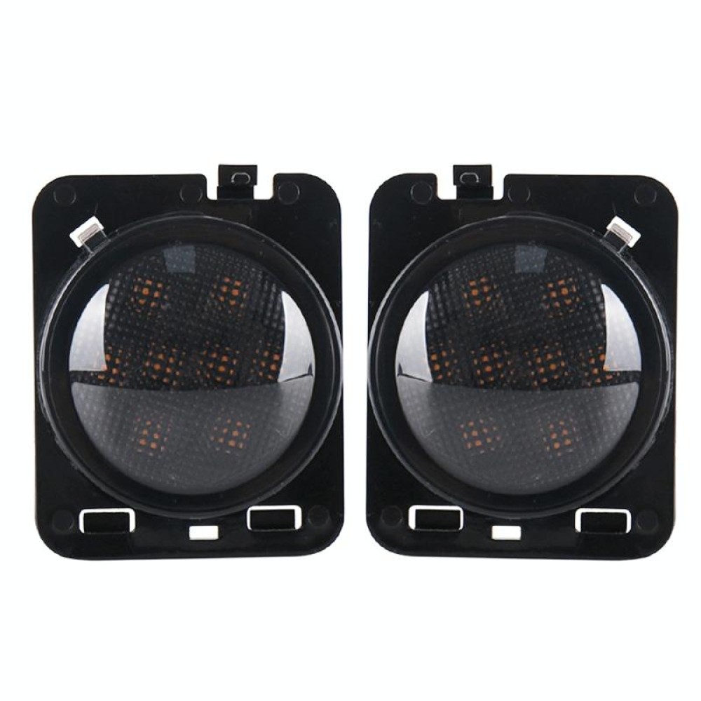 2 PCS 8W DC 12V Car SUV Refit LEDWheel Eyebrow Turn Signal for Jeep Wrangler JK 07-17, Specification: Butt Assembly Without Aperture