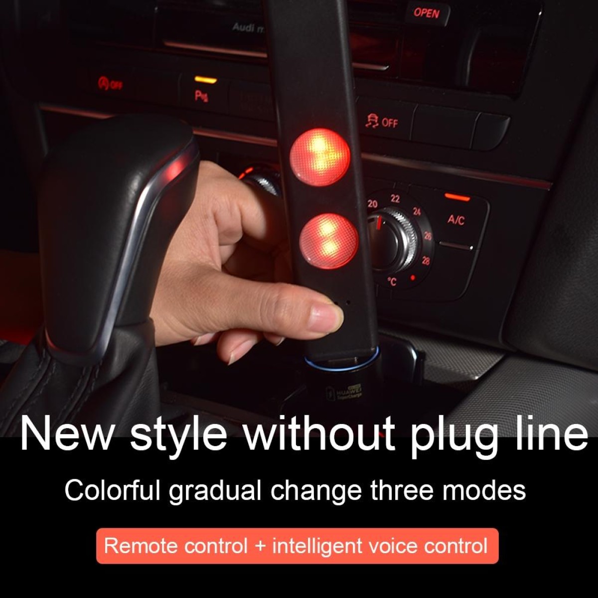 A86 Car Charging Smart Voice-activated Colorful Foot Atmosphere Light