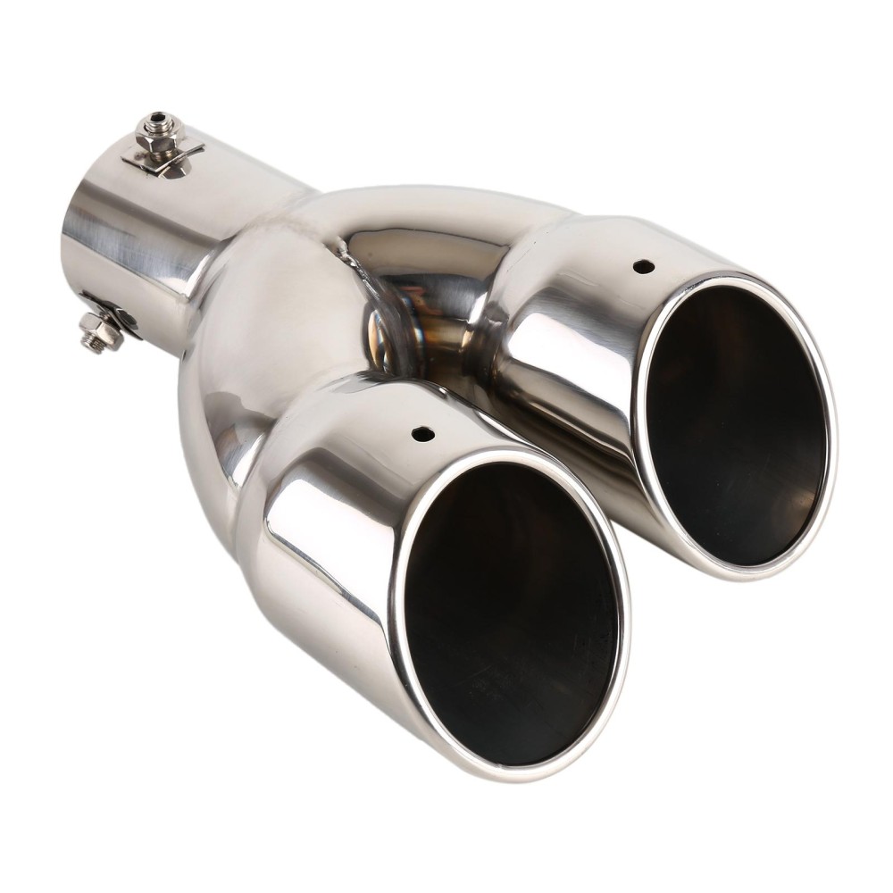 Universal Car Styling Stainless Steel Straight Exhaust Tail Muffler Tip Pipe, Inside Diameter: 7.2cm(Silver)
