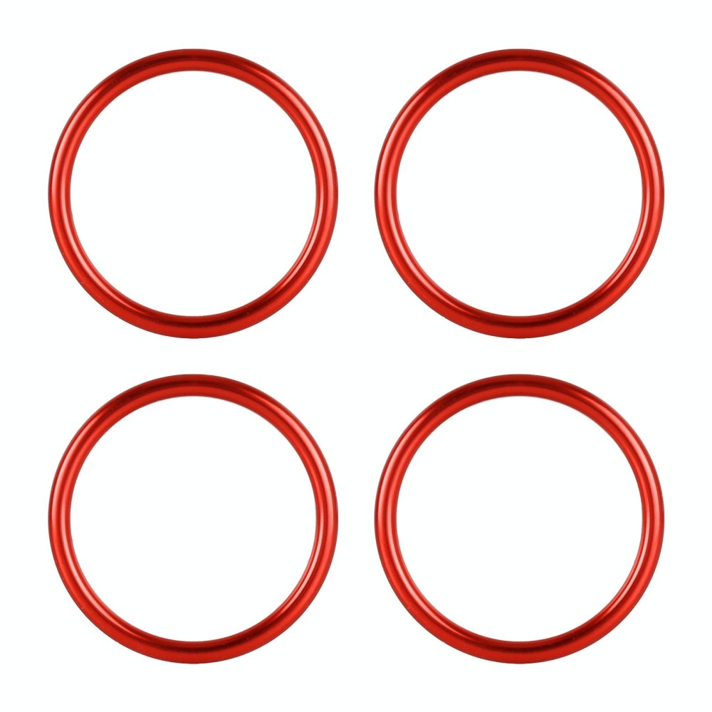 4 PCS / Set Air Conditioning Vent Metal Decorative Ring for Audi A1(Red)
