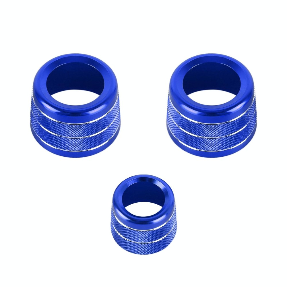 3 PCS / Set Air Conditioning Knob Metal Decorative Ring for BMW X3 / X4 / 5 Series / 7 Series / 6 Series GT (Blue)