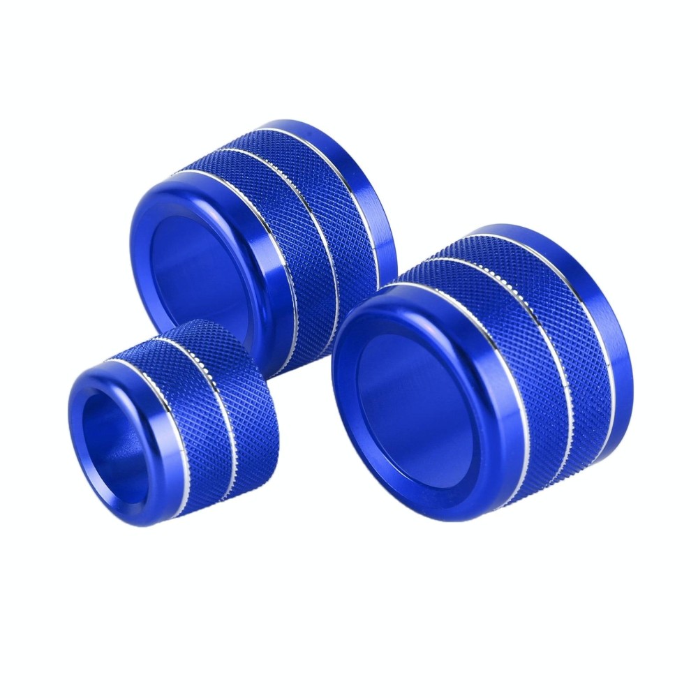 3 PCS / Set Air Conditioning Knob Metal Decorative Ring for BMW X3 / X4 / 5 Series / 7 Series / 6 Series GT (Blue)