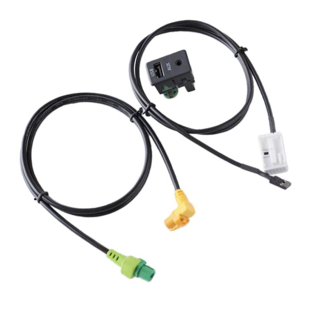 Car AUX USB Switch Holder + Cable Wiring Harness for Volkswagen Magotan / Touran / Polo / Touran RCD510/310+/300+