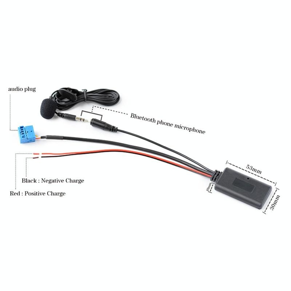 Car AUX Bluetooth Wireless Music Audio Cable + MIC for Alpine Kce-237b 123E 101E 102E 105E 117J 305S