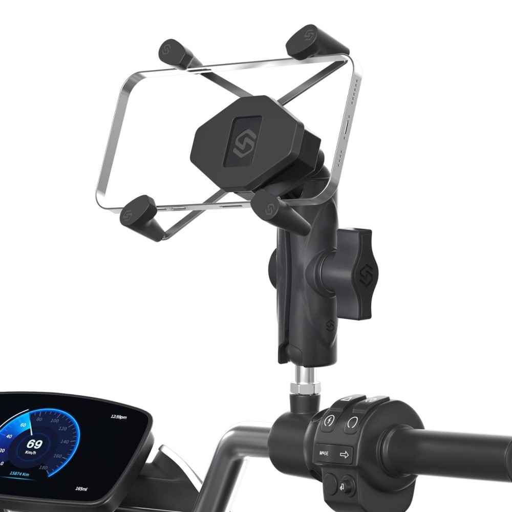 ZH-1558D1 Motorcycle M10 Ball Joint X-shape Aluminum Alloy Phone Holder