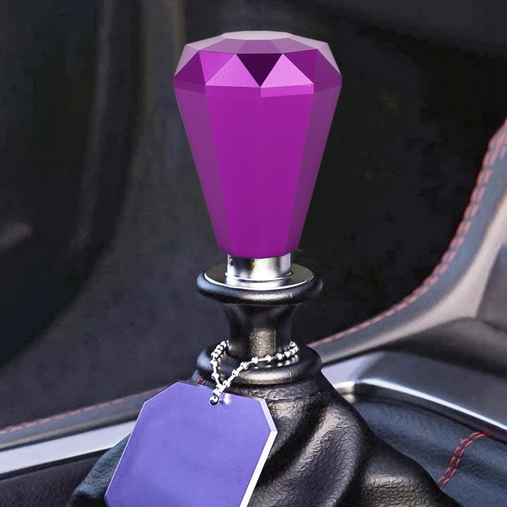 Universal Car Diamond Shape Metal Gear Shift Knob (Purple)