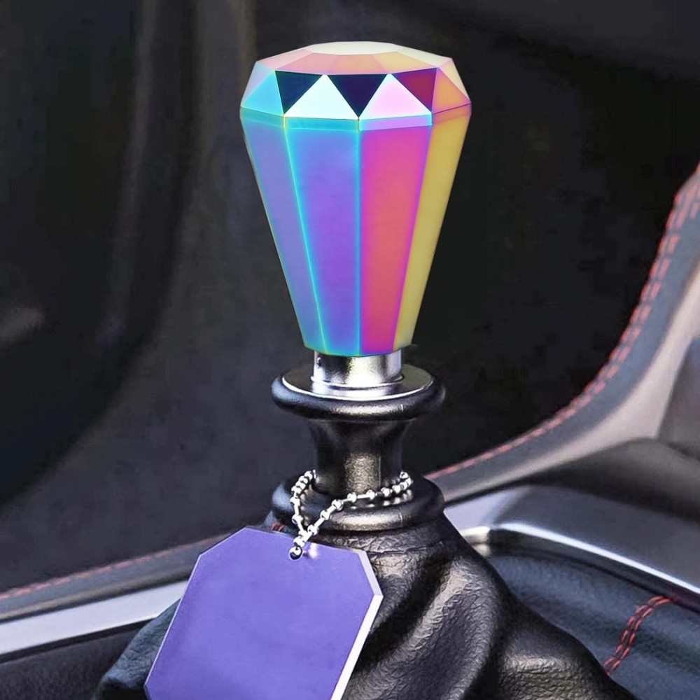 Universal Car Colorful Diamond Shape Metal Gear Shift Knob