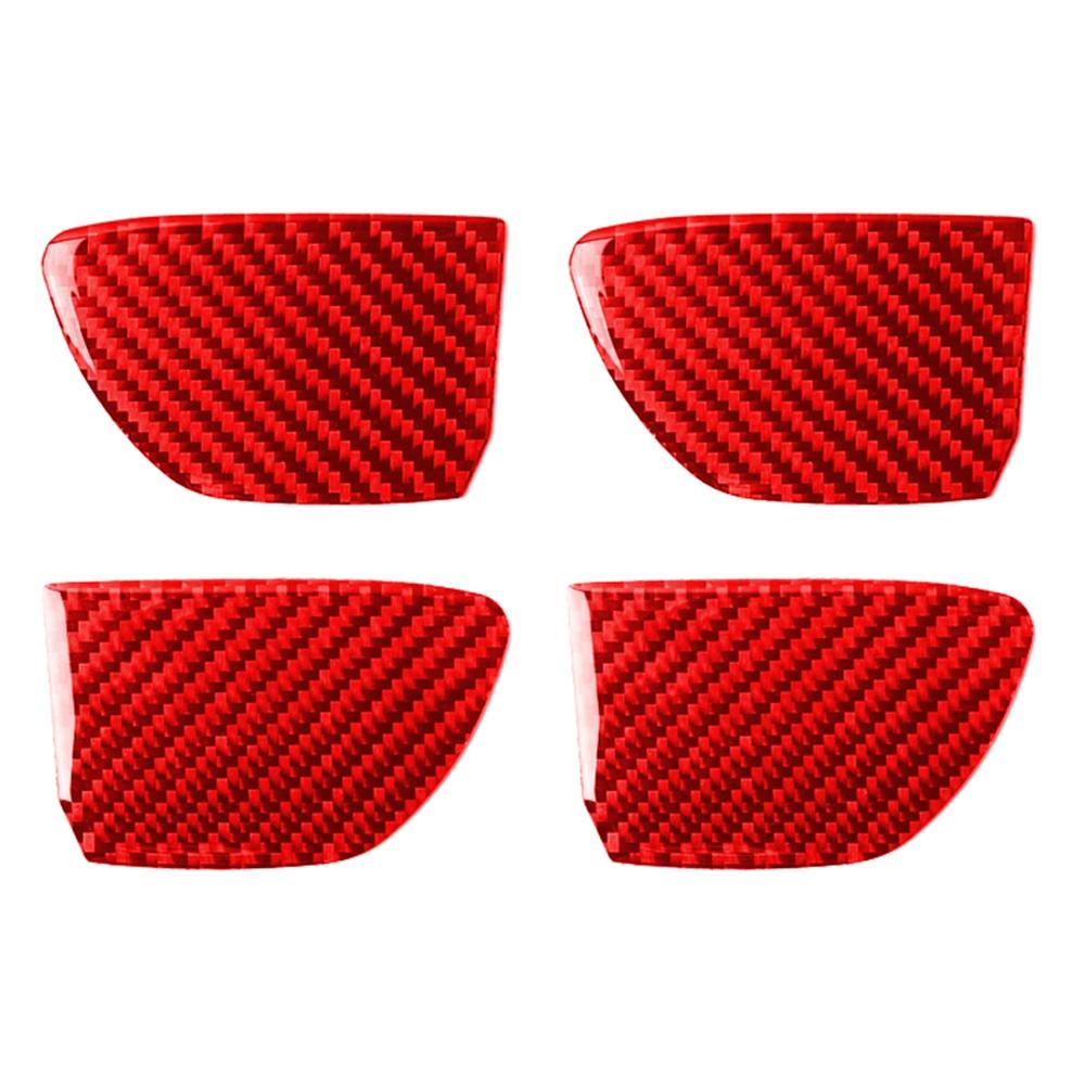 Car Carbon Fiber Inside Door Bowl Decorative Sticker for Infiniti Q50 2014-2020, Left and Right Drive(Red)