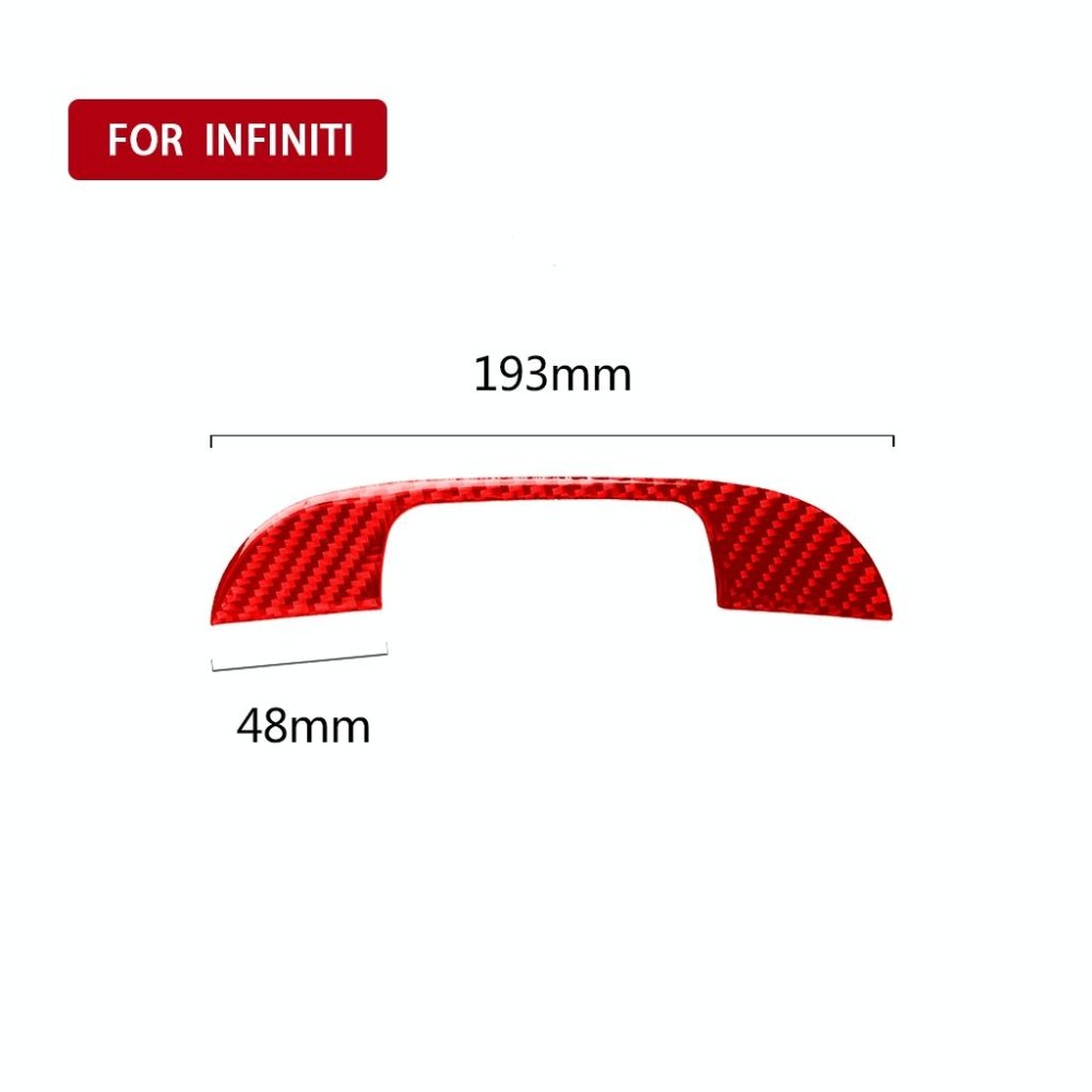 Car Carbon Fiber Armrest Box Decorative Sticker for Infiniti Q50 2014-2020, Left and Right Drive(Red)