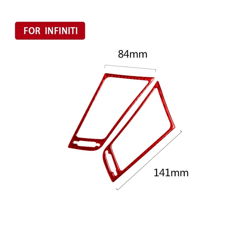 Car Carbon Fiber Central Air Outlet Decorative Sticker for Infiniti Q50 2014-2020, Left and Right Drive(Red)