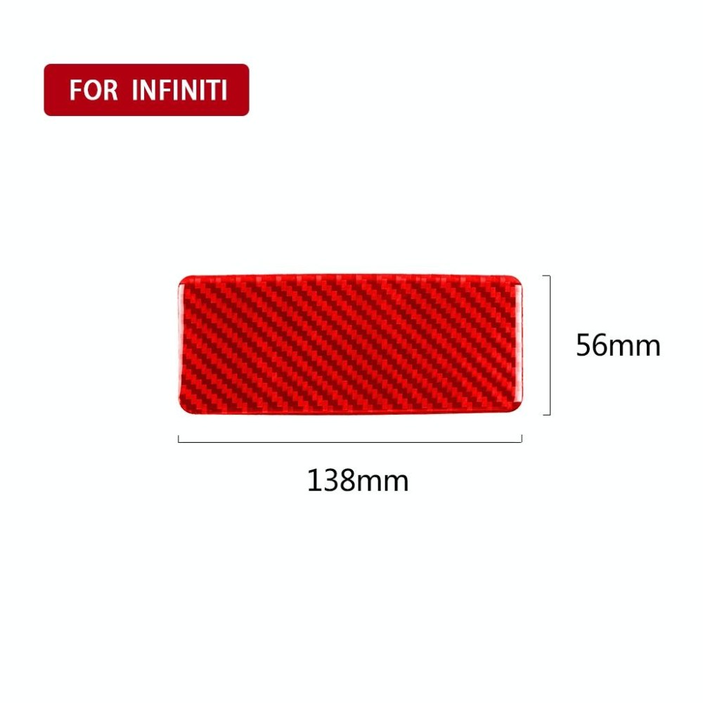 Car Carbon Fiber Rear Ashtray Panel Decorative Sticker for Infiniti Q50 2014-2020, Left and Right Drive(Red)