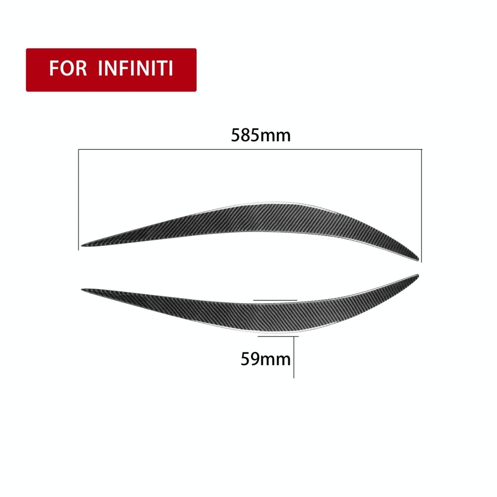 2 PCS / Set Carbon Fiber Car Lamp Eyebrow Decorative Sticker for Infiniti Q50 2014-2019, Drop Glue Version