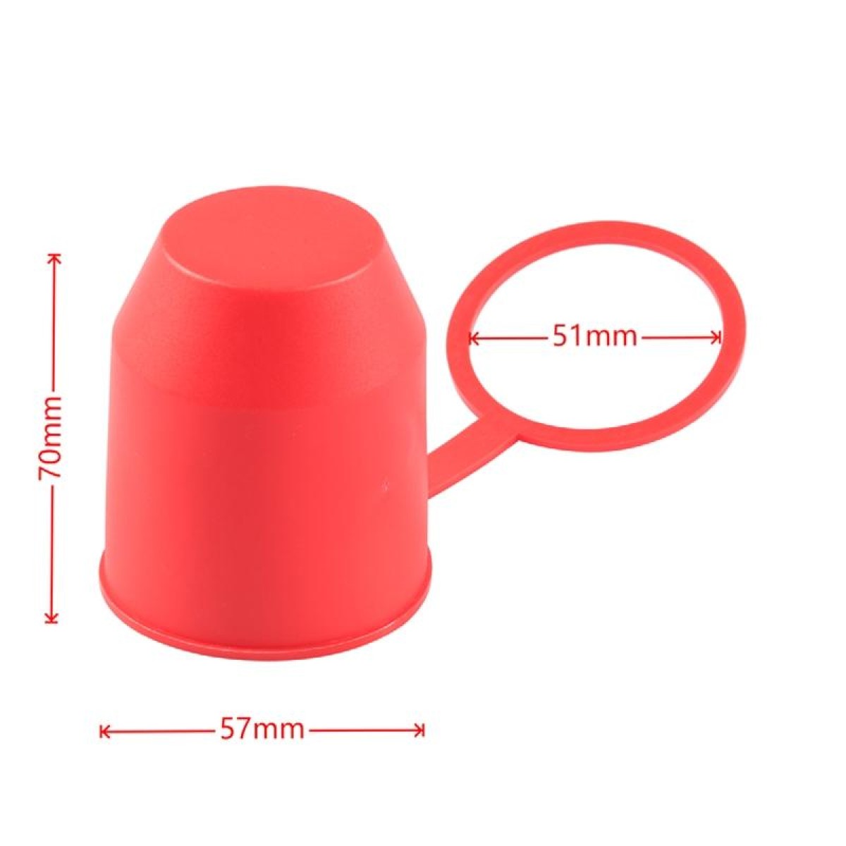 50mm Plastic Car Truck Tow Ball Cover Cap Towing Hitch Trailer Towball Protection (Red)