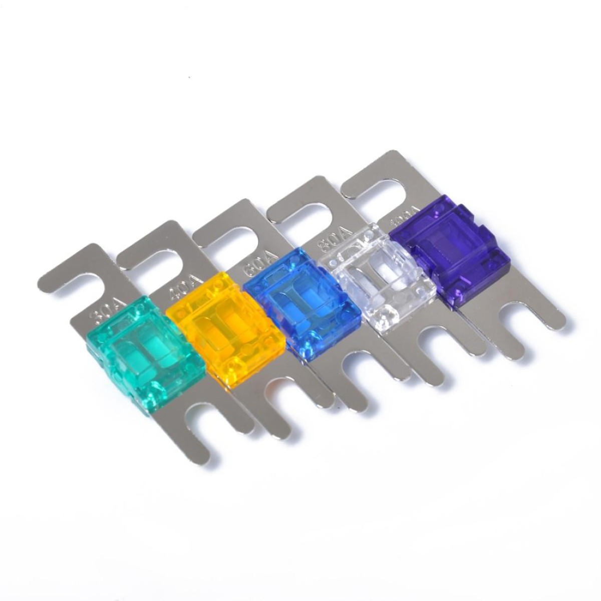 5 PCS Car Audio AFS Mini ANL 30A 40A 60A 80A 100Amp Fuse Nicked Plated