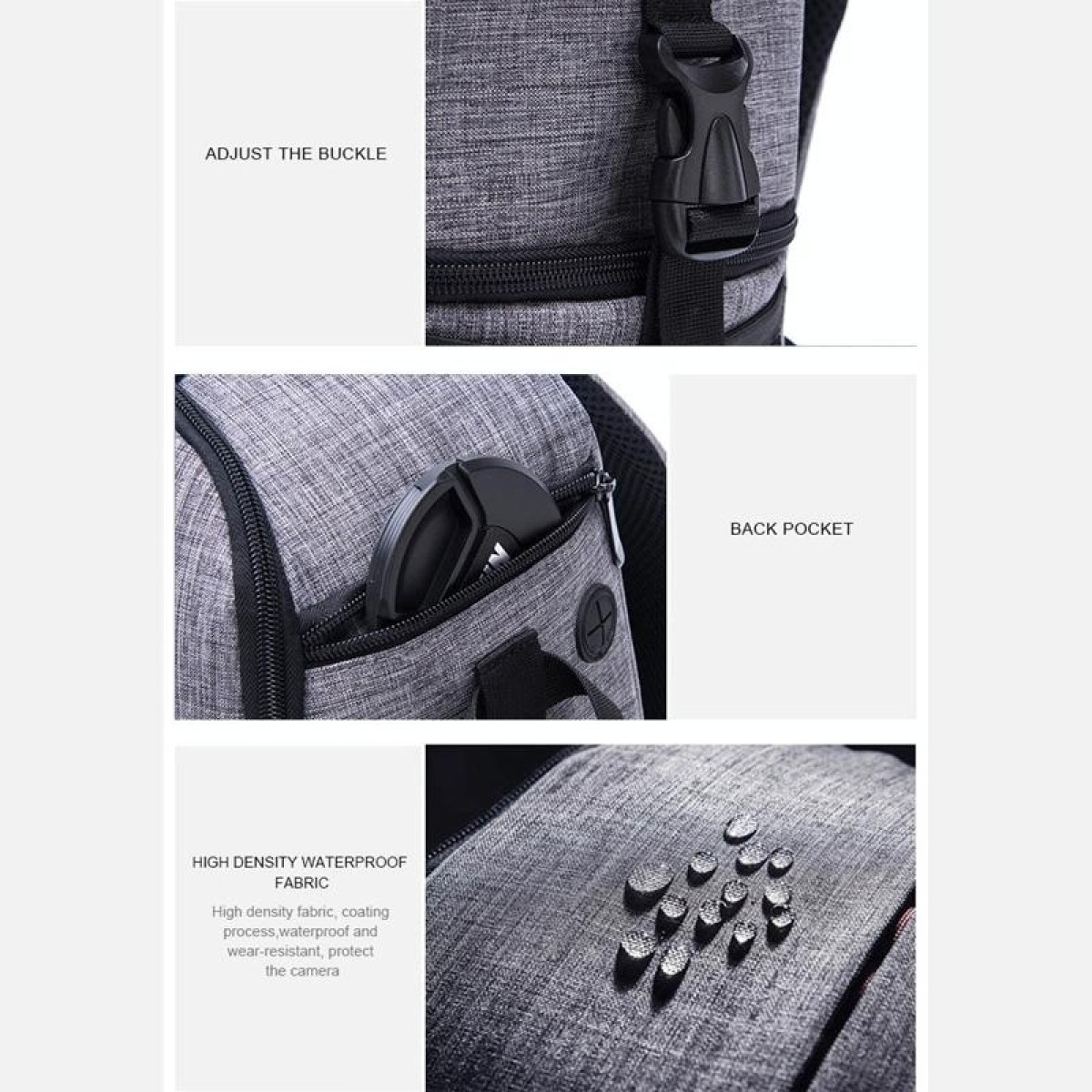 Multi-functional Waterproof Nylon Shoulder Backpack Padded Shockproof Camera Case Bag for Nikon Canon DSLR Cameras(Blue)