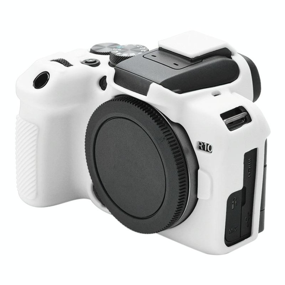 For Canon EOS R10 Soft Silicone Protective Case (White)